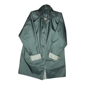 Fleet Street Womens Vintage Dark Green Rain Coat 8 Medium